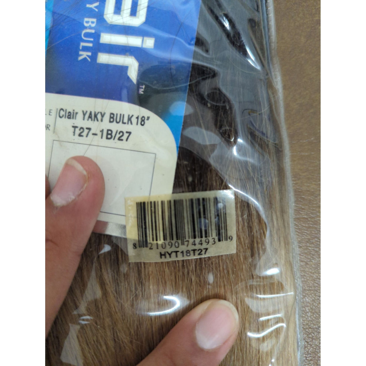Clair Yaky Bulk 18" 100% Human Hair Extensions T27-1B/27