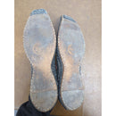 Vintage Handcrafted Beaded Mojari Shoes With Pointed Toe Design Size 9 Black & Silver. Pre-Owned Condition.