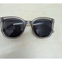 Transparent Gray Square Sunglasses With Dark Lens Uv Protection