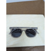Transparent Gray Square Sunglasses With Dark Lens Uv Protection