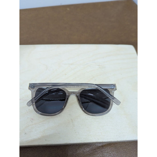 Transparent Gray Square Sunglasses With Dark Lens Uv Protection