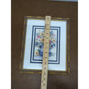 Framed Floral Print With Gold Ornate Frame 14" x 12" Wall Art Home Decor