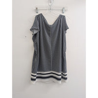 Ann Taylor Womens Houndstooth Ruffle Sleeve Blouse Size L Made In Vietnam