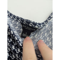 Ann Taylor Womens Houndstooth Ruffle Sleeve Blouse Size L Made In Vietnam