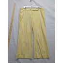 Express Design Studio Yellow Striped Editor Pants Size 10 Cotton Blend Womens Straight-Leg