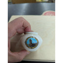 Miniature W.H. Goss Model Of Ancient Urn With Caerphilly Crest Design Ceramic Collectible Souvenir Gold Trim 2 Inches Tall