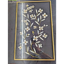 Gold Framed Pressed Flower Wall Art Decoration With Black Background
