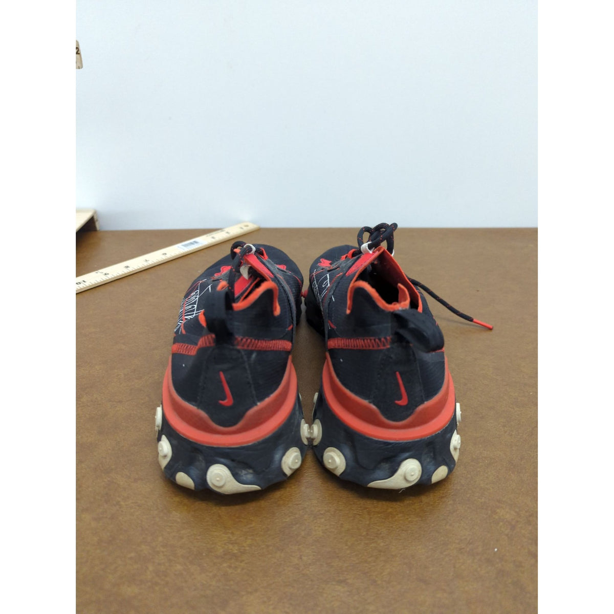 Nike React Element 55 Black & Red Mens Running Shoes Size 10.5
