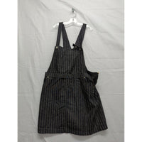 Brave Soul London Denim Studio Black Pinstripe Overall Skirt With Side Zipper Closure & Pockets Size 12-14