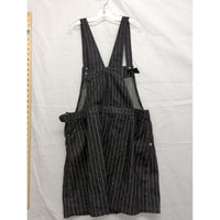 Brave Soul London Denim Studio Black Pinstripe Overall Skirt With Side Zipper Closure & Pockets Size 12-14
