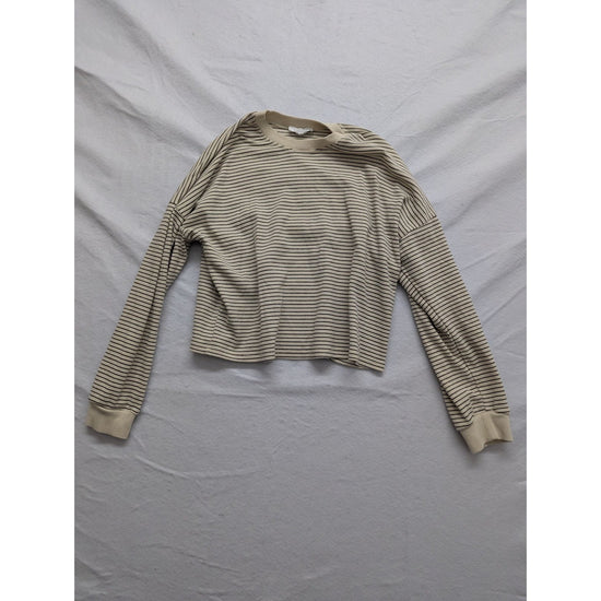 Kirious Los Angeles Womens Striped Long Sleeve Crop Top