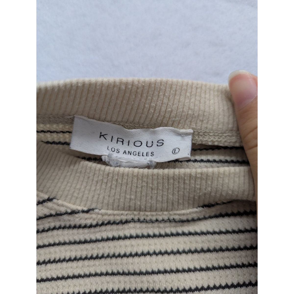 Kirious Los Angeles Womens Striped Long Sleeve Crop Top