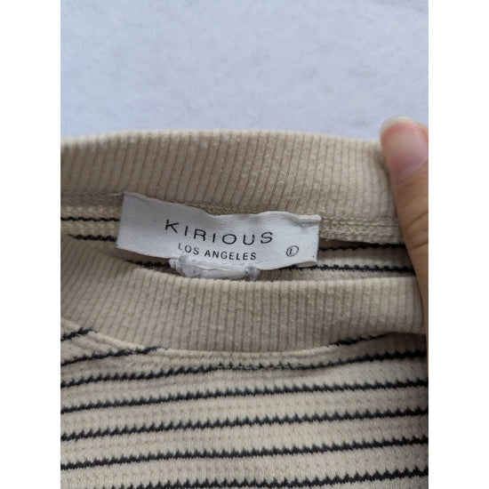 Kirious Los Angeles Womens Striped Long Sleeve Crop Top