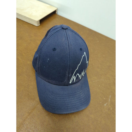 Burton Navy Blue Adjustable Baseball Cap With Mountain Design Cotton Blend Unisex