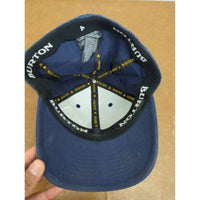 Burton Navy Blue Adjustable Baseball Cap With Mountain Design Cotton Blend Unisex