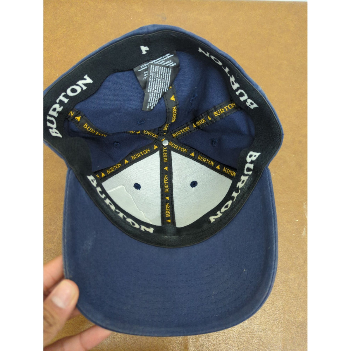 Burton Navy Blue Adjustable Baseball Cap With Mountain Design Cotton Blend Unisex