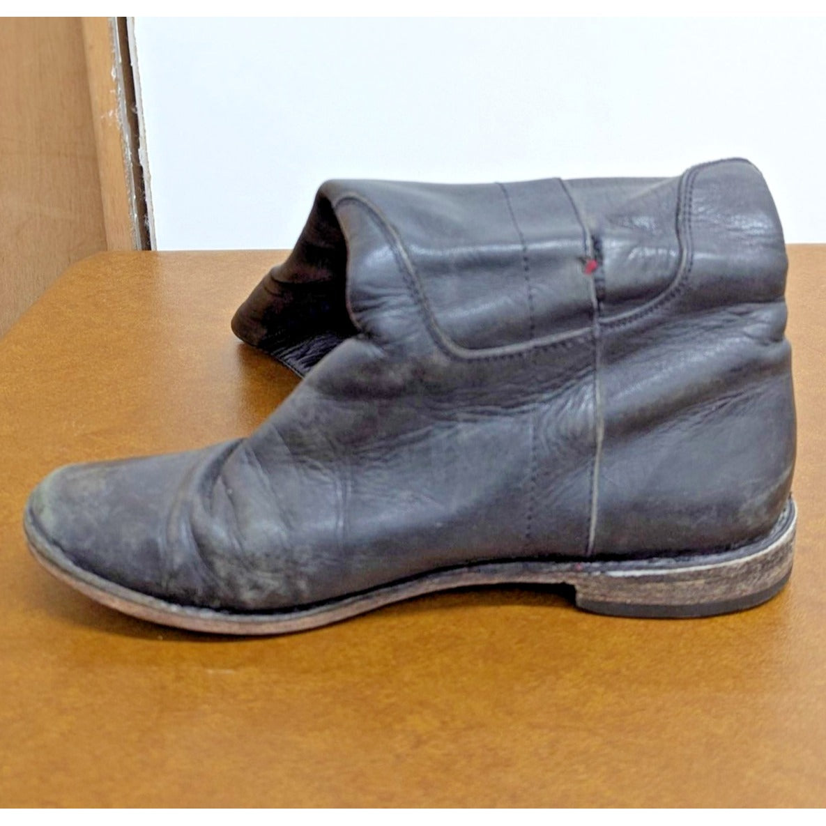 Vintage Black Leather Ankle Boots Women’s Size 8 Goodyear Welt Sole