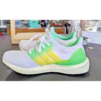 Adidas UltraBoost Running Shoes White/Green Size 11 Lace-Up Lightweight Mesh Bre