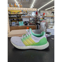 Adidas UltraBoost Running Shoes White/Green Size 11 Lace-Up Lightweight Mesh Bre