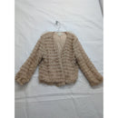 Hinge Ruffled Sheer Layered Beige Jacket Womens Size M Made In India