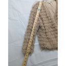 Hinge Ruffled Sheer Layered Beige Jacket Womens Size M Made In India