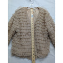 Hinge Ruffled Sheer Layered Beige Jacket Womens Size M Made In India