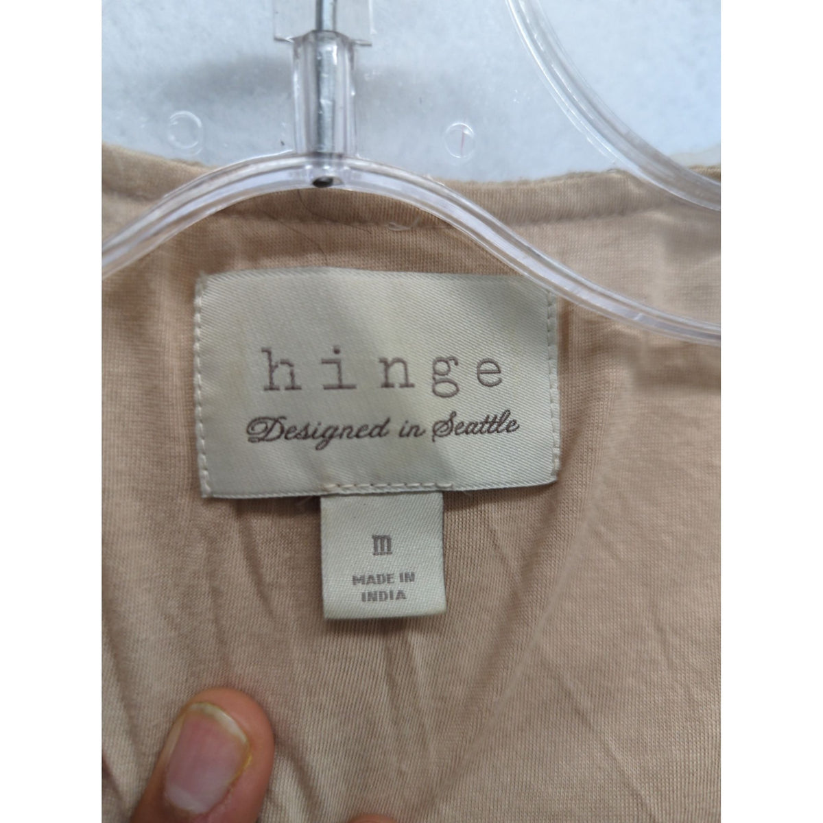 Hinge Ruffled Sheer Layered Beige Jacket Womens Size M Made In India