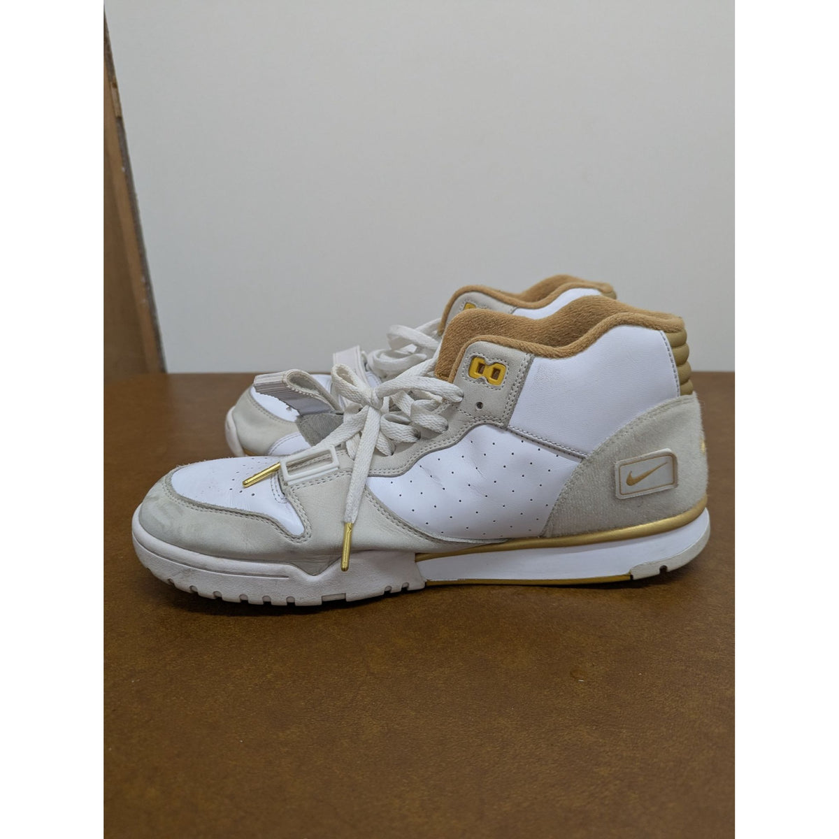 Nike Air Trainer 1 Sail Gold Vintage Mid Top Sneakers