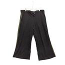 Style & Co Sport Black Drawstring Flare Pants With Green Stitching Size Small Cotton Blend Made In Vietnam