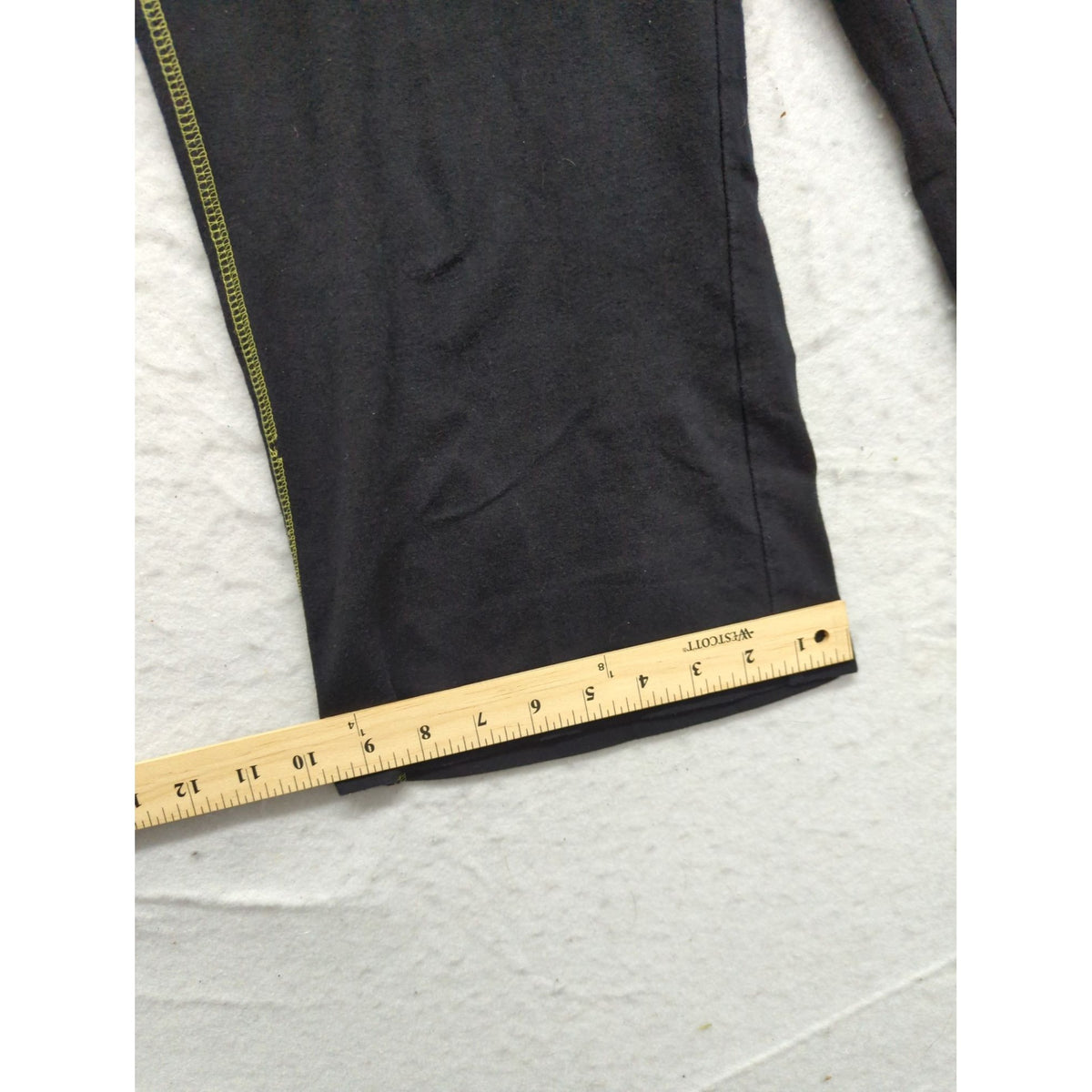 Style & Co Sport Black Drawstring Flare Pants With Green Stitching Size Small Cotton Blend Made In Vietnam