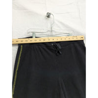 Style & Co Sport Black Drawstring Flare Pants With Green Stitching Size Small Cotton Blend Made In Vietnam