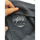 Style & Co Sport Black Drawstring Flare Pants With Green Stitching Size Small Cotton Blend Made In Vietnam