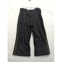 Style & Co Sport Black Drawstring Flare Pants With Green Stitching Size Small Cotton Blend Made In Vietnam