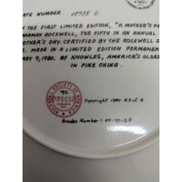Norman Rockwell Mothers Day 1980 Collector Plate Limited Edition Knowles Fine Ch