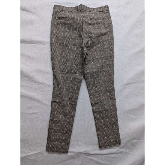 Anne Klein Womens Plaid Pants Size L Gray Black Checkered Pattern