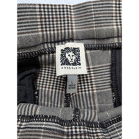 Anne Klein Womens Plaid Pants Size L Gray Black Checkered Pattern