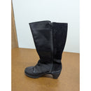 Merrell Womens Black Leather Suede Tall Heeled Boots With Side Zippers Size Unkn