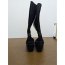 Merrell Womens Black Leather Suede Tall Heeled Boots With Side Zippers Size Unkn