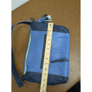 The Sak Leather Shoulder Bag In Blue & Navy With Tassel Accents And Zip Closure 14" X 10".