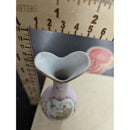Vintage Pink Porcelain Miniature Vase With Gold Accents & Floral Detail 6.5 Inches Tall