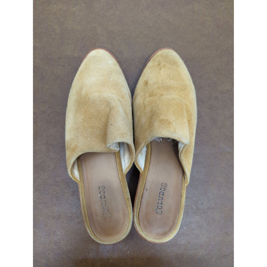 Soludos Womens Tan Suede Mules Size 7 Slip-On Shoes