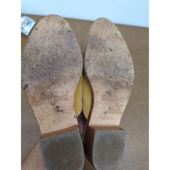 Soludos Womens Tan Suede Mules Size 7 Slip-On Shoes