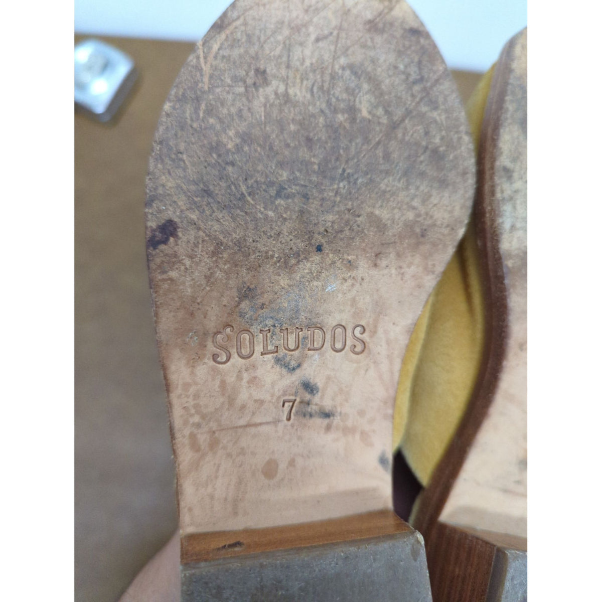 Soludos Womens Tan Suede Mules Size 7 Slip-On Shoes