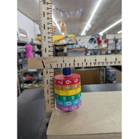 Educational Math & Word Spinning Cylinder Toy For Kids Wooden Multi-Color 4 Inches Tall