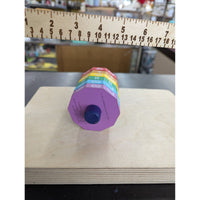 Educational Math & Word Spinning Cylinder Toy For Kids Wooden Multi-Color 4 Inches Tall