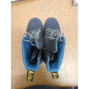 Dr. Martens Combs Cap 6 US Womens Black Combat Boots With Blue Lining & Pull Tabs