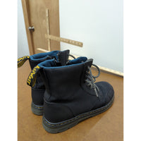 Dr. Martens Combs Cap 6 US Womens Black Combat Boots With Blue Lining & Pull Tabs
