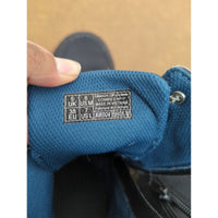 Dr. Martens Combs Cap 6 US Womens Black Combat Boots With Blue Lining & Pull Tabs