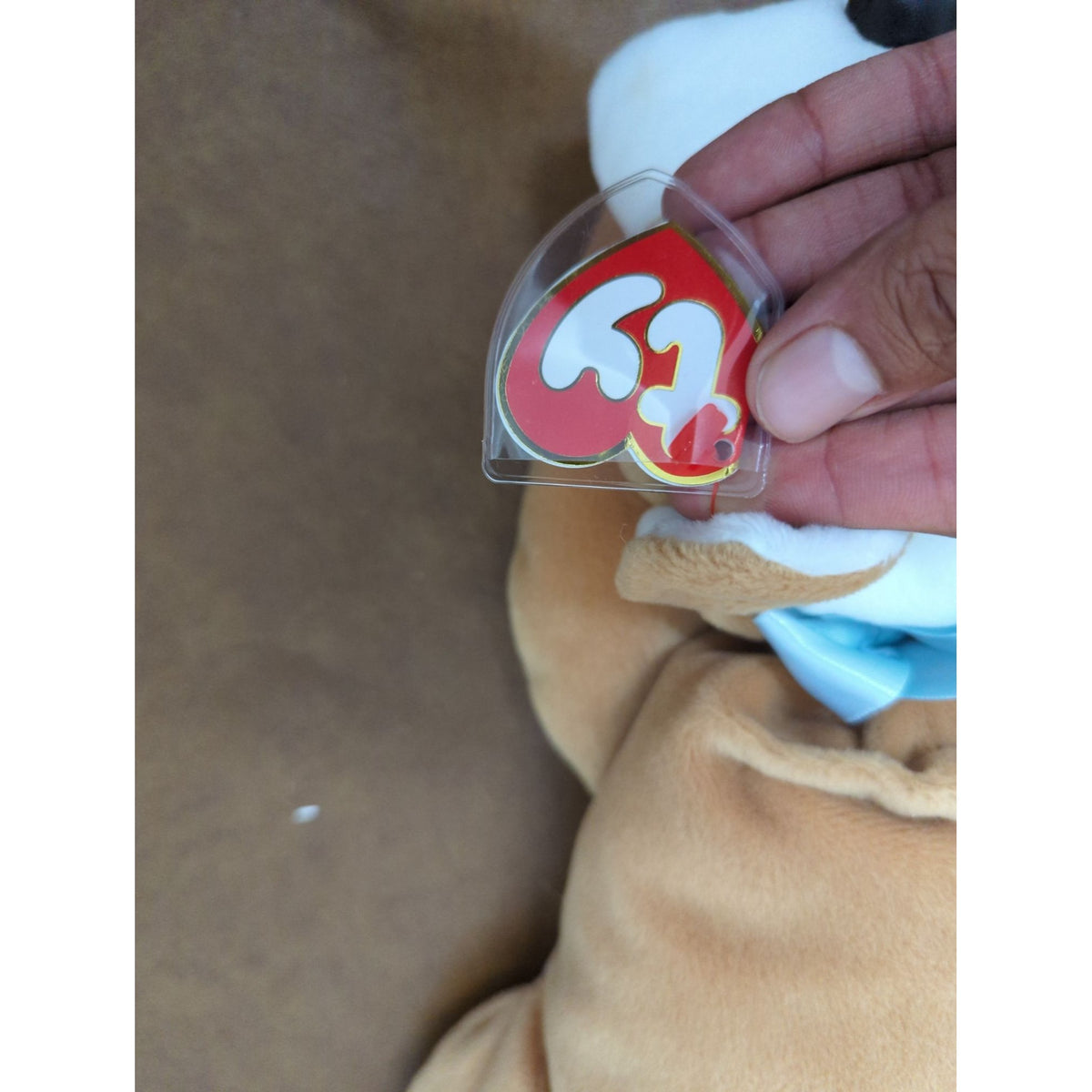 Ty Beanie Baby Wrinkles The Bulldog Plush 12" Brown & White Dog With Tags