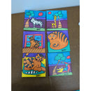 Set Of 6 Happi Animal Print Canvas Wall Art Panels 6x6 Inches Colorful & Fun Design